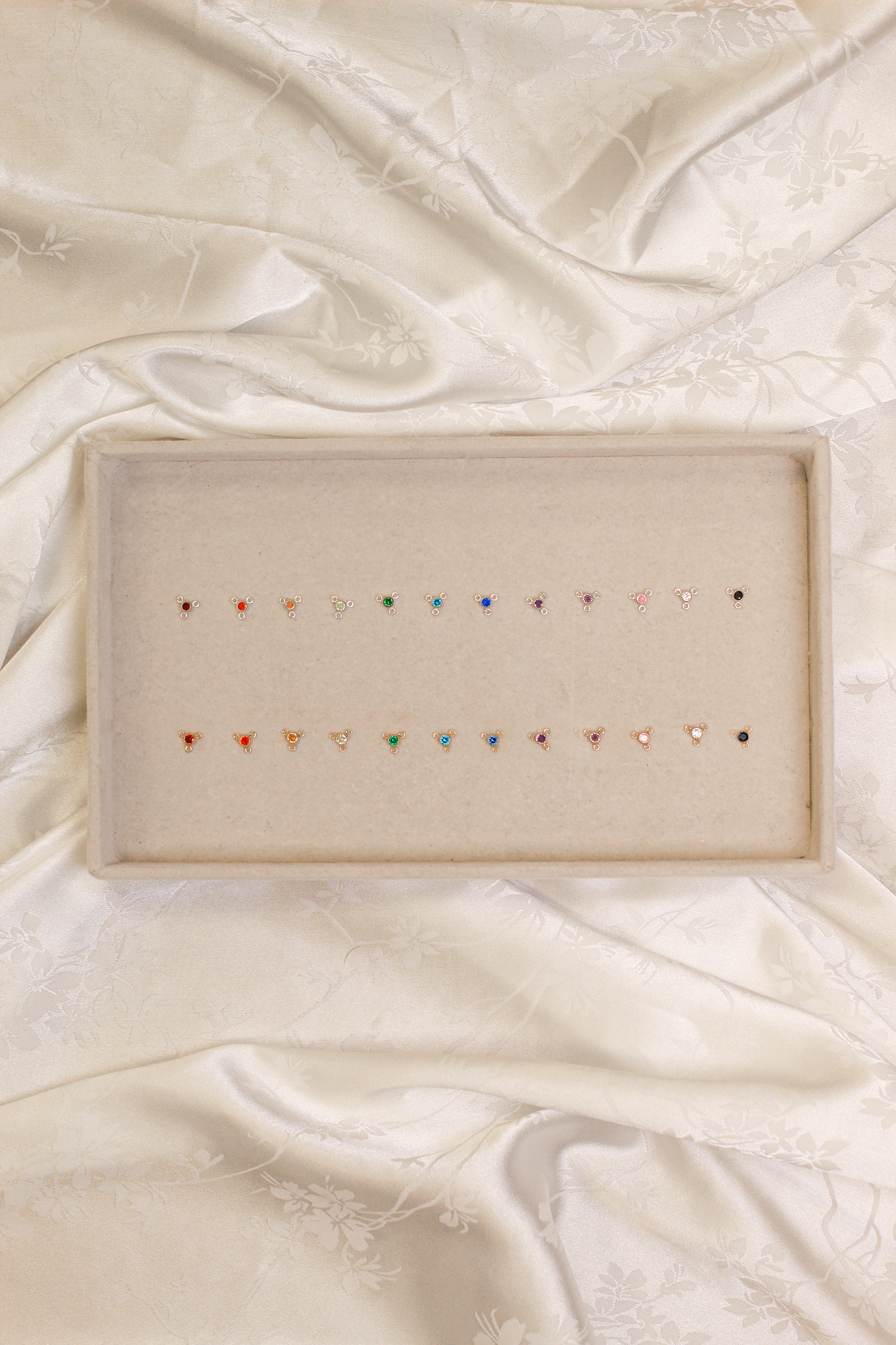 Birthstone Tri-Connecting Charm