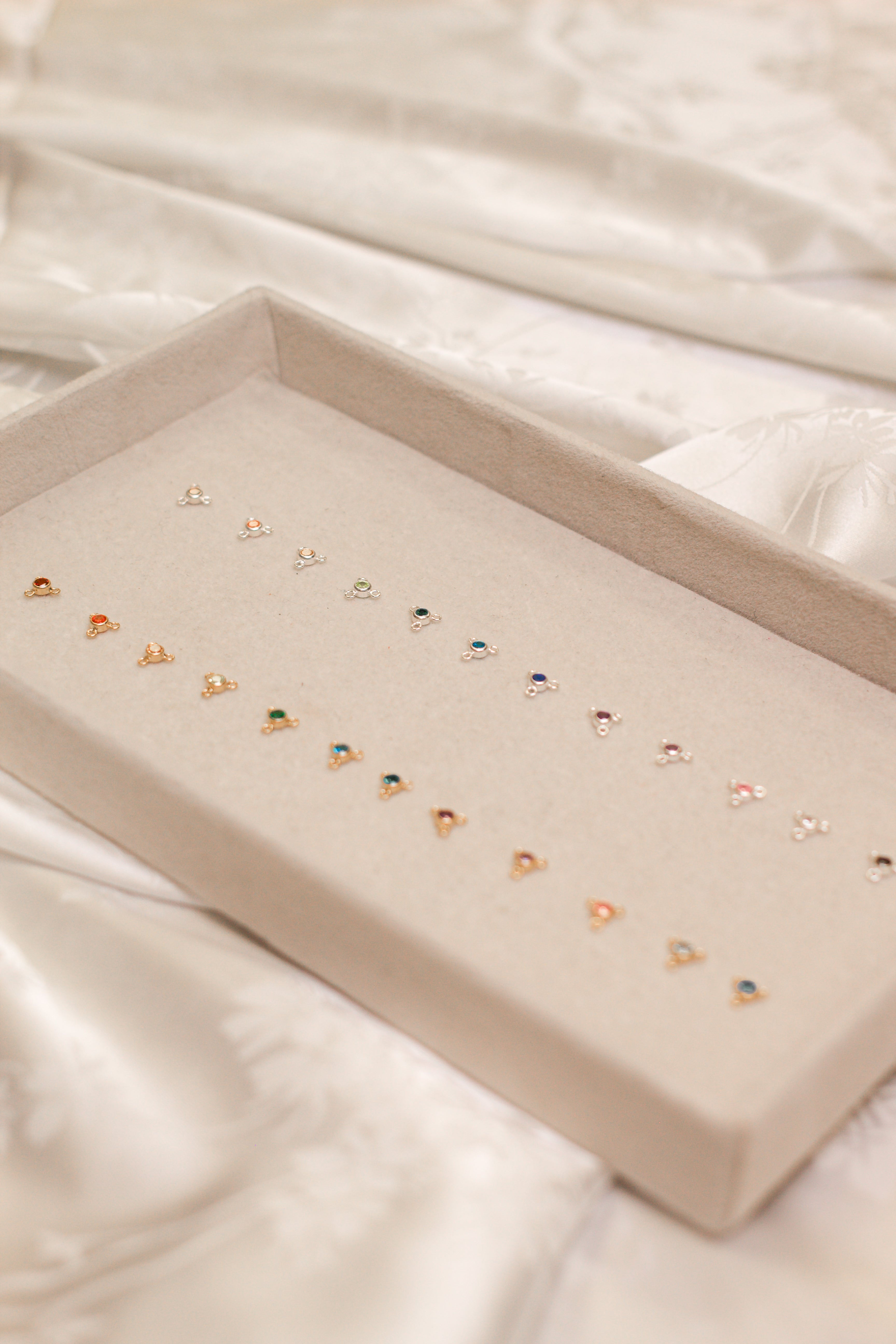 Birthstone Tri-Connecting Charm